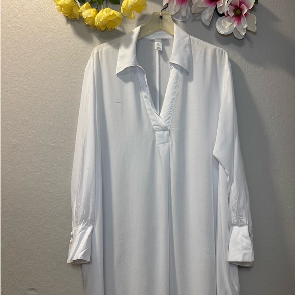H&M Cream Button-Up Shirt Dress - Picture 4 of 13